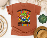Crushing Kindergarten Like A Dinosaur in Yam Comfort Colors 1717 tee