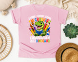 Crushing Kindergarten Like A Dinosaur Bright in Blossom Comfort Colors 1717 tee