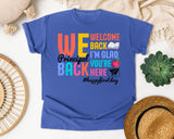 Welcome Back Principal in Flo Blue Comfort Colors 1717 tee