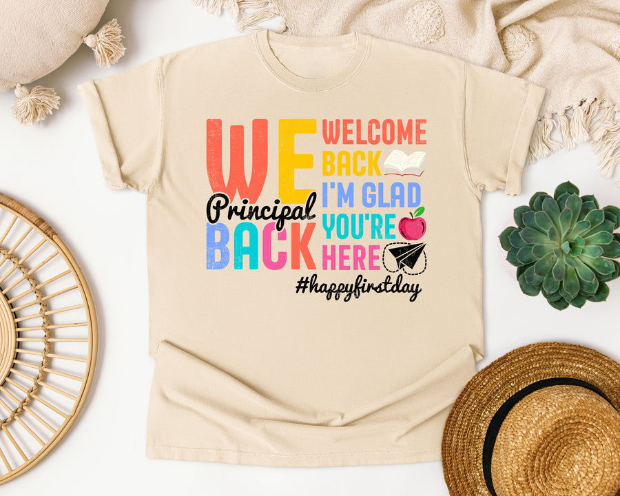 Welcome Back Principal in Ivory Comfort Colors 1717 tee