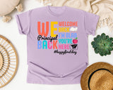 Welcome Back Principal in Orchid Comfort Colors 1717 tee