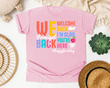 Welcome Back Principal Light Print in Blossom Comfort Colors 1717 tee