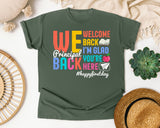 Welcome Back Principal Light Print in Moss Comfort Colors 1717 tee