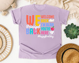 Welcome Back Principal Light Print in Orchid Comfort Colors 1717 tee