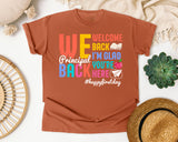 Welcome Back Principal Light Print in Yam Comfort Colors 1717 tee