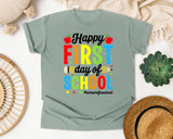 Happy First Day Of School Paraprofessional in Bay Comfort Colors 1717 tee