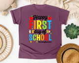 Happy First Day Of School Paraprofessional in Berry Comfort Colors 1717 tee