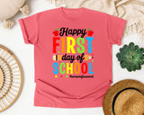 Happy First Day Of School Paraprofessional in Watermelon Comfort Colors 1717 tee