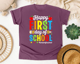 Happy First Day Of School Paraprofessional Bright in Berry Comfort Colors 1717 tee