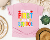 Happy First Day Of School Paraprofessional Bright in Blossom Comfort Colors 1717 tee