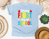Happy First Day Of School Paraprofessional Bright in Chambray Comfort Colors 1717 tee
