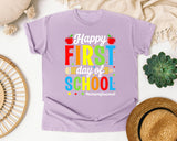 Happy First Day Of School Paraprofessional Bright in Orchid Comfort Colors 1717 tee