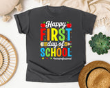 Happy First Day Of School Paraprofessional Bright in Pepper Comfort Colors 1717 tee