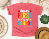 Happy First Day Of School Paraprofessional Bright in Watermelon Comfort Colors 1717 tee