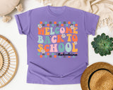 Welcome Back To School Nurse in Violet Comfort Colors 1717 tee