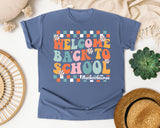 Welcome Back To School Nurse Bright in Blue Jean Comfort Colors 1717 tee