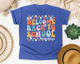 Welcome Back To School Nurse Bright in Flo Blue Comfort Colors 1717 tee
