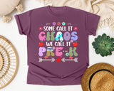Some Call It Chaos We Call It Pre-K in Berry Comfort Colors 1717 tee
