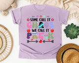 Some Call It Chaos We Call It Pre-K Bright in Orchid Comfort Colors 1717 tee