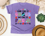 Some Call It Chaos We Call It Pre-K Bright in Violet Comfort Colors 1717 tee