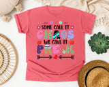 Some Call It Chaos We Call It Pre-K Bright in Watermelon Comfort Colors 1717 tee