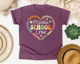 Middle School Crew Heart in Berry Comfort Colors 1717 tee