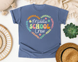 Middle School Crew Heart in Blue Jean Comfort Colors 1717 tee