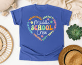 Middle School Crew Heart in Flo Blue Comfort Colors 1717 tee