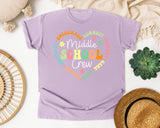 Middle School Crew Heart in Orchid Comfort Colors 1717 tee