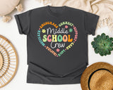 Middle School Crew Heart in Pepper Comfort Colors 1717 tee