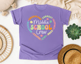 Middle School Crew Heart in Violet Comfort Colors 1717 tee
