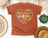 Middle School Crew Heart in Yam Comfort Colors 1717 tee