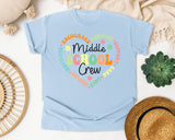 Middle School Crew Heart Bright in Chambray Comfort Colors 1717 tee