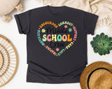 Middle School Crew Heart Bright in Graphite Comfort Colors 1717 tee