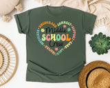 Middle School Crew Heart Bright in Moss Comfort Colors 1717 tee