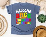 Welcome Back I'm Glad You're Here in Blue Jean Comfort Colors 1717 tee