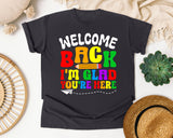 Welcome Back I'm Glad You're Here in Graphite Comfort Colors 1717 tee