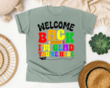 Welcome Back I'm Glad You're Here Bright in Bay Comfort Colors 1717 tee