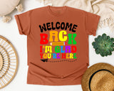 Welcome Back I'm Glad You're Here Bright in Yam Comfort Colors 1717 tee