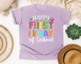 Happy First Day Of School Leopard in Orchid Comfort Colors 1717 tee