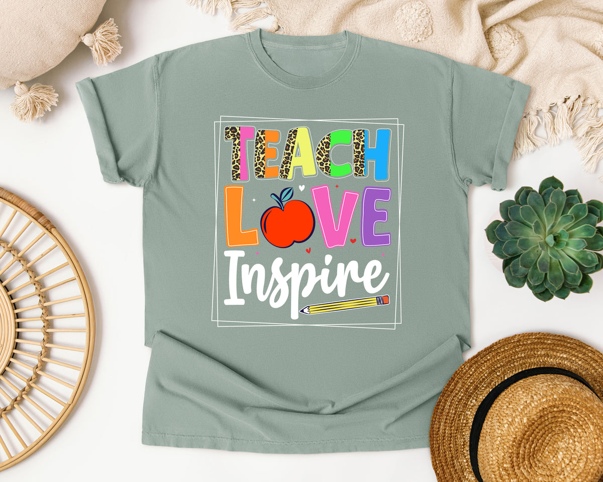Teach Love Inspire in Bay Comfort Colors 1717 tee