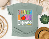 Teach Love Inspire in Bay Comfort Colors 1717 tee