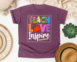 Teach Love Inspire in Berry Comfort Colors 1717 tee
