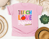 Teach Love Inspire in Blossom Comfort Colors 1717 tee