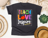 Teach Love Inspire in Graphite Comfort Colors 1717 tee
