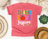 Teach Love Inspire in Watermelon Comfort Colors 1717 tee