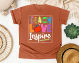 Teach Love Inspire in Yam Comfort Colors 1717 tee