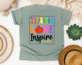 Teach Love Inspire Bright in Bay Comfort Colors 1717 tee