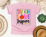 Teach Love Inspire Bright in Blossom Comfort Colors 1717 tee