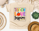 Teach Love Inspire Bright in Ivory Comfort Colors 1717 tee
